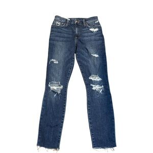 Joe's Jeans Women’s Dark Blue Distressed Ankle Cropped Denim